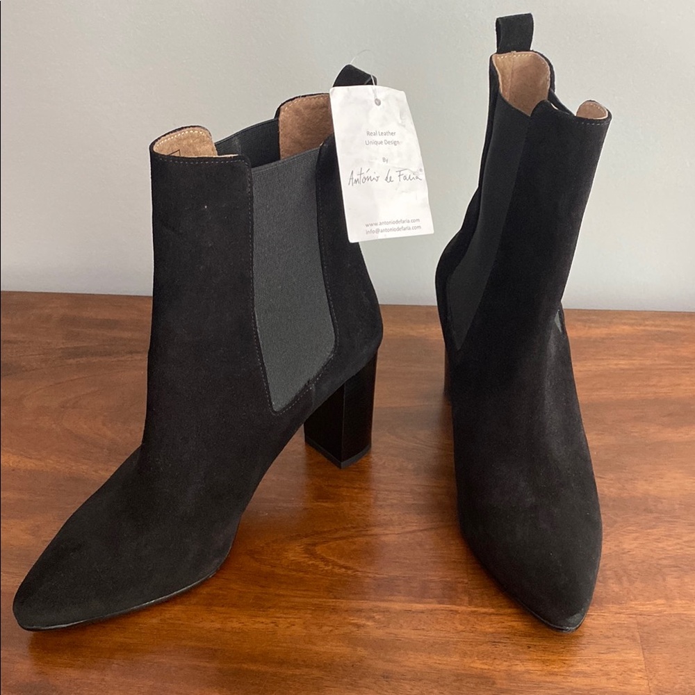 NWT Black Suede Ankle Boots